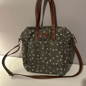 Stylish Maika Brown and Cream Women's Tote Bag